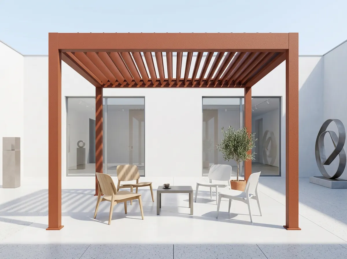 Çeşme villa terası bioklimatik pergola